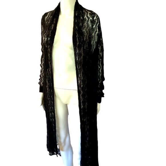 Moda International Long Black Knit Cardigan - Picture 4 of 12